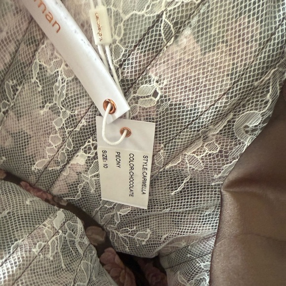 V. Chapman Carmella Dress in Chocolate Peony Print - Picture 9 of 11